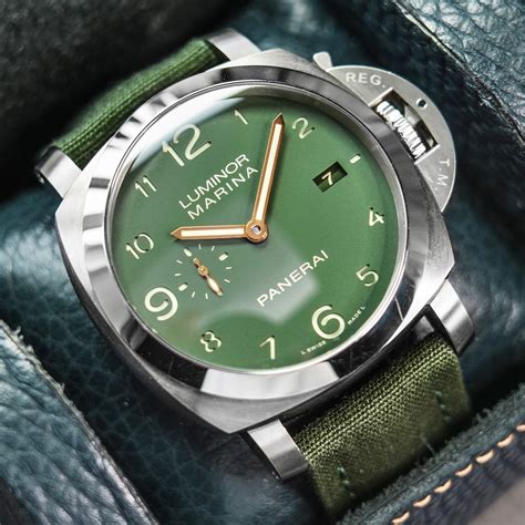 panerai luminor green band|Panerai Luminor marina watch bands.